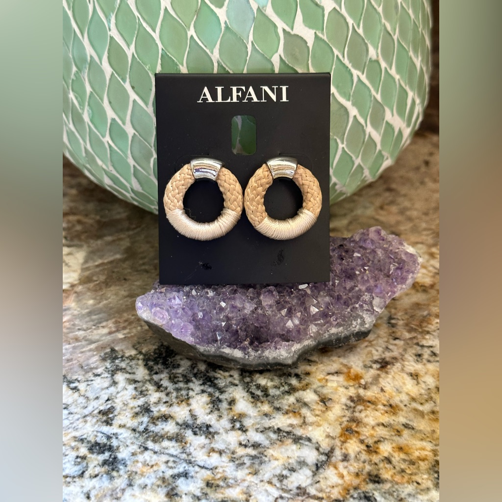 Alfani Hemp Rope Round Stud Earrings